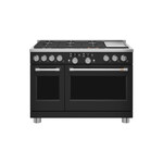 Cafe C2Y486P3TD1 48" Smart Dual Fuel Commercial-Style Range with 6 Burners and Griddle, 8.25 cu. ft. Total Capacity, and ADA Compliant (Matte Black)