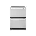 Cafe CDE06RP2NS1 24" Built-In Dual-Drawer Refrigerator with 5.7 Cu. Ft. Capacity, LED Lighting and Automatic Defrost (Stainless Steel)