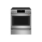 Cafe CES700P2MS1 30" Smart Slide-In Electric Range with 5 Elements, 5.7 cu. ft. Oven Capacity and No-Preheat Air Fry (Stainless Steel)