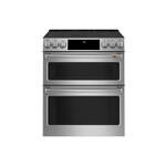 Cafe CES750P2MS1 30" Smart Slide-In Electric Double Oven Range with 5 elements, 6.7 cu. ft. Total Oven Capacity and No-Preheat Air Fry (Stainless Steel)