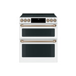 Cafe CES750P4MW2 30" Smart Slide-In Electric Double Oven Range with 5 elements, 6.7 cu. ft. Total Oven Capacity and No-Preheat Air Fry (Matte White)