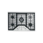 Cafe CGP95302MS1 30 inch Gas Cooktop with 5 Burners, LED Backlit Knobs and ADA Compliant in Stainless Steel