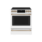 Cafe CHS900P4MW2 30" Smart Slide-In Convection Induction Range with 5 Elements, 5.7 cu. ft. Capacity, Warming Drawer and No-Preheat Air Fry (Matte White)