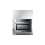 Summit CMV24 24" Built-In Speed Oven with 1.34 cu. ft. Capacity, Convection, Touch Panel, Safety Lock, Broiler, Hot Air Function and Double Pane Glass in Stainless Steel