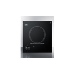 Summit CR1115 12" Smoothtop Electric Cooktop With 1 1200W Burner, Single 115V Burner, Push-To-Turn Control, Residual Heat Indicator Light, In Black