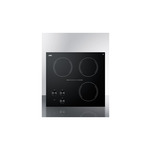 Summit CR3240 21" Electric Cooktop With 3 Elements, Black Ceramic Glass Surface, Push To Turn Controls, Residual Heat Indcator Light, In Black