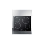 Summit CR4B23T5B 24" Electric Cooktop with 4 Elements, Schott Glass Surface, 9 Power Levels, Timer and Child Lock (Black)