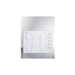 Summit CR5B274W 27" Smoothtop Radiant Electric Cooktop with 5 Elements, Schott Ceran Surface and Push-to-turn Knobs (White)