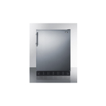 Summit CT66BK2SSADA 24" ADA Compliant Compact Refrigerator with 5 cu. ft. Total Capacity, Freezer Compartment, Cycle Defrost, Adjustable Glass Shelves, Door Storage in Stainless Steel (Right Hinge)