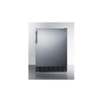 Summit CT66BK2SSRS 24" Compact Refrigerator with 5 cu. ft. Total Capacity, Freezer Compartment, Cycle Defrost, Adjustable Glass Shelves, Adjustable Height in Stainless Steel (Right Hinge)