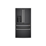 Cafe CXE22DP3PD1 36" Counter Depth Smart French Door 4-Door Refrigerator with 22.3 cu. ft. Capacity, Convertible Drawer and Hands-Free Autofill (Matte Black)