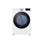 LG DLEX4000W 27" Front Load Electric Steam Vented Dryer with 7.4 cu. ft. Capacity, Smart Wi-Fi Enabled, 12 Dryer Programs, Adjustable Legs, ThinQ Care™, SmartDiagnosis™ (White)