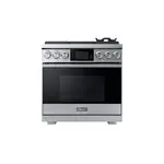 Dacor DOP36M96GLS Contemporary Series 36" Smart Gas Range with 6 Sealed Burners, Wi-Fi Enabled, 5.4 cu. ft. Total Oven Capacity, Convection Oven, Continuous Grates, Self-Cleaning Mode, and Illumina Knobs (Silver Stainless Steel)