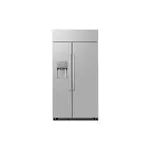 Dacor DRS425300SR 42" Smart Side-by-Side Built-In Refrigerator with External Dispenser, 24 cu. ft. Capacity, Metal Cooling Stainless Steel Back, Twin Cooling System, in Silver Stainless Steel