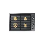 Dacor DTG30M954FM 30" Smart Built-In Gas Cooktop with 4 Brass Burners, Automatic Burner Reignition, Continuous Grates, and SmartThings App, in Graphite Stainless Steel