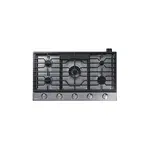 Dacor DTG36P875NS 36" Smart Gas Cooktop with 5 Burners, Auto Connected Hood, Dual-Valve SimmerSear Burners and Continuous Grates in Silver Stainless Steel