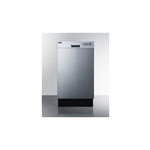 Summit DW18SS4 18" Built In Dishwasher with 8 Place Settings, Energy Star, Digital Touch Controls, Stainless Steel Interior, Adjustable Smart Fold Shelf, Time Delay, in Stainless Steel