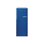 Smeg FAB28ULBE3 24" 50's Retro Style Refrigerator with 9.92 cu. ft. Total Capacity, LED Lighting, Adjustable Glass Shelves and Automatic Defrost (Blue)