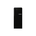 Smeg FAB28ULBL3 24" 50's Retro Style Refrigerator with 9.92 cu. ft. Total Capacity, LED Lighting, Adjustable Glass Shelves and Automatic Defrost (Black)