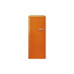 Smeg FAB28ULOR3 24" 50's Retro Style Refrigerator with 9.92 cu. ft. Total Capacity, LED Lighting, Adjustable Glass Shelves and Automatic Defrost (Orange)