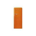 Smeg FAB28UROR3 24" 50's Retro Style Refrigerator with 9.92 cu. ft. Total Capacity, LED Lighting, Adjustable Glass Shelves and Automatic Defrost  (Orange)