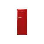 Smeg FAB28URRD3 24" 50's Retro Style Refrigerator with 9.92 cu. ft. Total Capacity, LED Lighting, Adjustable Glass Shelves and Automatic Defrost  (Red)