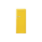 Smeg FAB28URYW3 24" 50's Retro Style Refrigerator with 9.92 cu. ft. Total Capacity, LED Lighting, Adjustable Glass Shelves and Automatic Defrost  (Yellow)