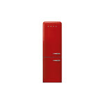 Smeg FAB32ULRD3 24" 50's Retro Style Bottom Freezer Refrigerator with 11.69 cu. ft. Capacity, Multiflow Cooling System, Crisper on Telescopic Guides, LED Lighting (Red, Left Hinge)