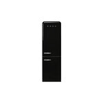 Smeg FAB32URBL3 24" 50's Retro Style Bottom Freezer Refrigerator with 11.69 cu. ft. Capacity, Multiflow Cooling System, Crisper on Telescopic Guides, LED Lighting (Black, Right Hinge)