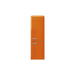 Smeg FAB32UROR3 24" 50's Retro Style Bottom Freezer Refrigerator with 11.69 cu. ft. Capacity, Multiflow Cooling System, Crisper on Telescopic Guides, LED Lighting (Orange, Right Hinge)