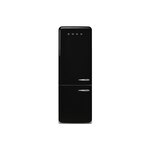 Smeg FAB38ULBL 28" 50's Retro Style Bottom Freezer Refrigerator with 18.01 cu. ft. Capacity, LED Lighting, Automatic Defrost and Inverter Technology (Black)