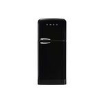 Smeg FAB50URBL3 32" 50's Retro Style Top Freezer Refrigerator with 19.28 cu. ft. Capacity, LED Lighting, Ice Maker and Life Plus Zone (Black)