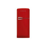 Smeg FAB50URRD3 32" 50's Retro Style Top Freezer Refrigerator with 19.28 cu. ft. Capacity, LED Lighting, Ice Maker and Life Plus Zone (Red)