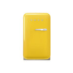 Smeg FAB5ULYW3 16" 50's Retro Style Series Compact Refrigerator with 1.34 cu. ft. Capacity, Absorption Cooling, Automatic Defrost, LED Interior Lighting and Adjustable Shelves (Yellow)