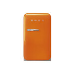 Smeg FAB5UROR3 16" 50's Retro Style Series Compact Refrigerator with 1.34 cu. ft. Capacity, Absorption Cooling, Automatic Defrost, LED Interior Lighting and Adjustable Shelves (Orange)