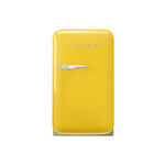 Smeg FAB5URYW3 16" 50's Retro Style Series Compact Refrigerator with 1.34 cu. ft. Capacity, Absorption Cooling, Automatic Defrost, LED Interior Lighting and Adjustable Shelves (Yellow)