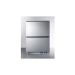 Summit FF642D 24" Drawer Refrigerator with 4.26 cu. ft. Capacity, Two Drawers, Digital Thermostat, Automatic Defrost, Internal Fans, and 100% CFC Free in Stainless Steel