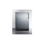 Summit FF708BLSSRSLHD 24" Compact Refrigerator with 5.3 cu. ft. Capacity, Automatic Defrost, Adjustable Glass Shelves, Fruit and Vegetable Crisper, Adjustable Height in Stainless Steel (Left Hinge)