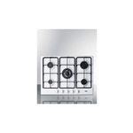 Summit GC5271W 27" Gas Cooktop with 5 Sealed Sabaf Burners, Wok Ring, Continuous Cast Iron Grates and Push-to-Turn Knobs with Safety Cut-Off (White)