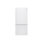 GE GDE21EGKWW 30" Bottom-Freezer Refrigerator with 21 cu. ft. Capacity, ENERGY STAR Rated and LED lighting (White)