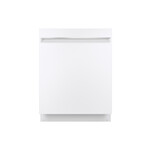 GE GDT225SGLWW 24" ENERGY STAR ADA Compliant Built-In Fully Integrated Dishwasher with Stainless Steel Tub and Sanitize Cycle (White)