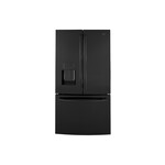 GE GFE26JGMBB 36" French Door Refrigerator with 25.7 Cu. Ft. Capacity, ENERGY STAR Rated, LED Lighting and Space-Saving Icemaker (Black)