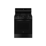 GE GGF600AVBB 30" Freestanding Smart Gas Convection Range with 5 Burners, 5.3 cu. ft. Capacity, No Preheat Air Fry and EasyWash Oven Tray (Black)