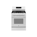 GE GGF600AVWW 30" Freestanding Smart Gas Convection Range with 5 Burners, 5.3 cu. ft. Capacity, No Preheat Air Fry and EasyWash Oven Tray (White)