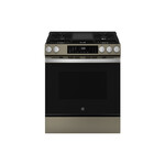 GE GGS600AVES 30" Slide-In Smart Gas Convection Range with 5 Burners, 5.3 cu. ft. Capacity, No Preheat Air Fry and EasyWash Oven Tray (Slate)