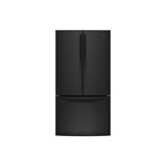 GE GNE27JGMBB 36" French Door Refrigerator with 27 Cu. Ft. Capacity, Internal Water Dispenser, Factory-Installed Icemaker, Energy Star (Black)