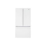 GE GNE27JGMWW 36" French Door Refrigerator with 27 Cu. Ft. Capacity, Internal Water Dispenser, Factory-Installed Icemaker, Energy Star (White)