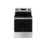 GE GRF400PVBB 30" Smart Freestanding Electric Range with 4 Elements, 5.3 cu. ft. Capacity and Storage Drawer (Black)