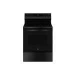 GE GRF500PVBB 30" Freestanding Electric Range with 5 Elements, 5.3 cu. ft. Capacity, Crisp Mode and Self-Clean with Steam Clean (Black)