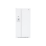 GE GSS23GGPWW 33" Side-By-Side Refrigerator with 23 Cu. Ft. Capacity, LED Lighting and External Dispenser (White)